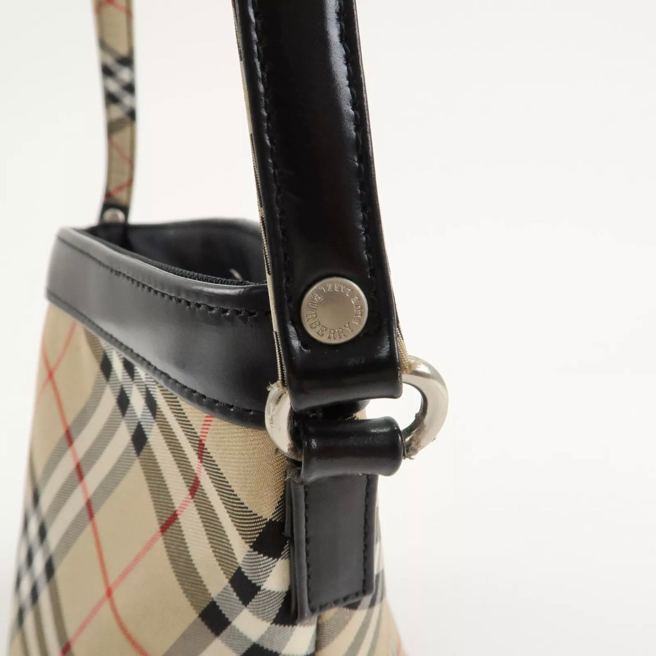 Burberry Canvas Leather Nova Check Shoulder Bag