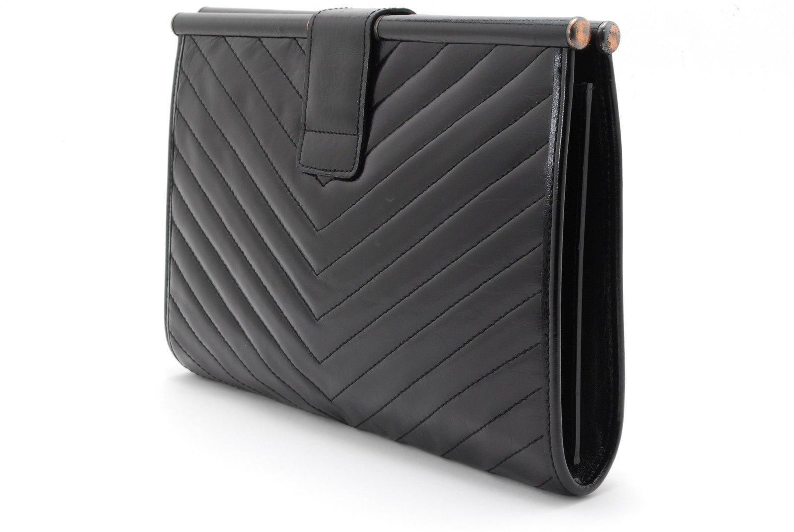 Saint Laurent Yves Clutch Bag - Black, Leather 