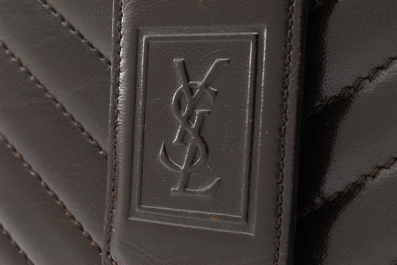 Saint Laurent Yves Clutch Bag - Brown, Leather