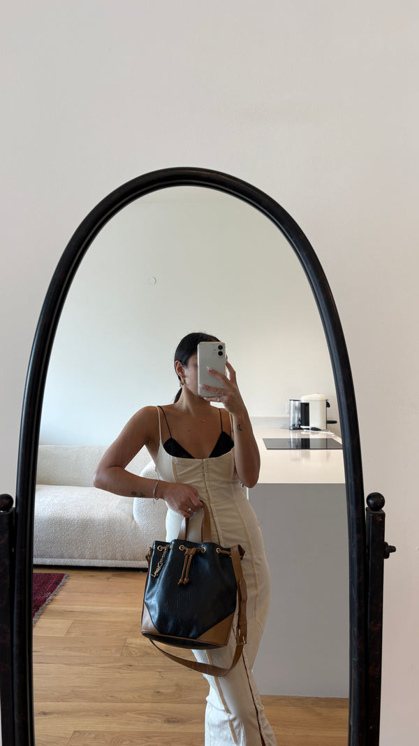 Yves Saint Laurent YSL Embossed Leather Bucket bag