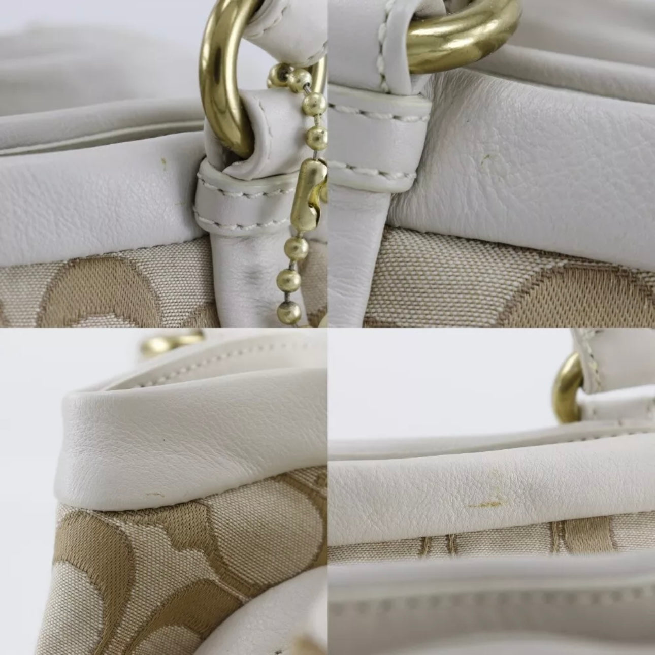 COACH Signature Tote Bag cricket beige canvas/leather