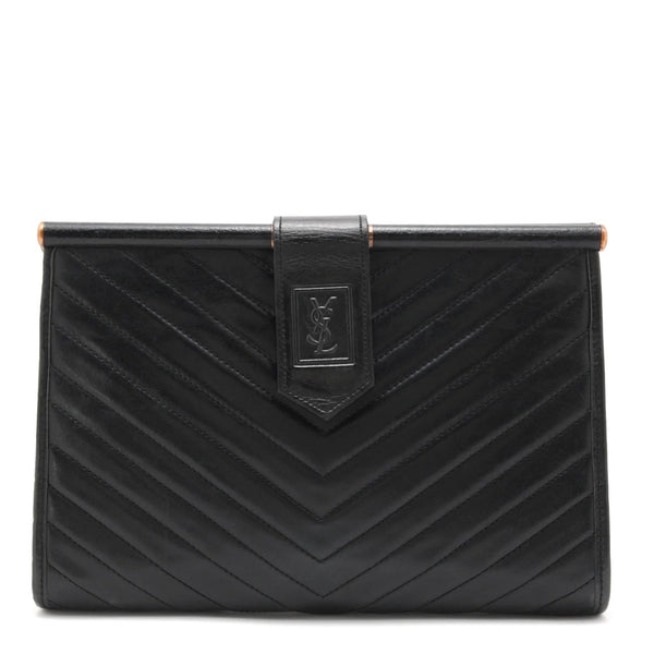 Saint Laurent Yves Clutch Bag - Black, Leather 