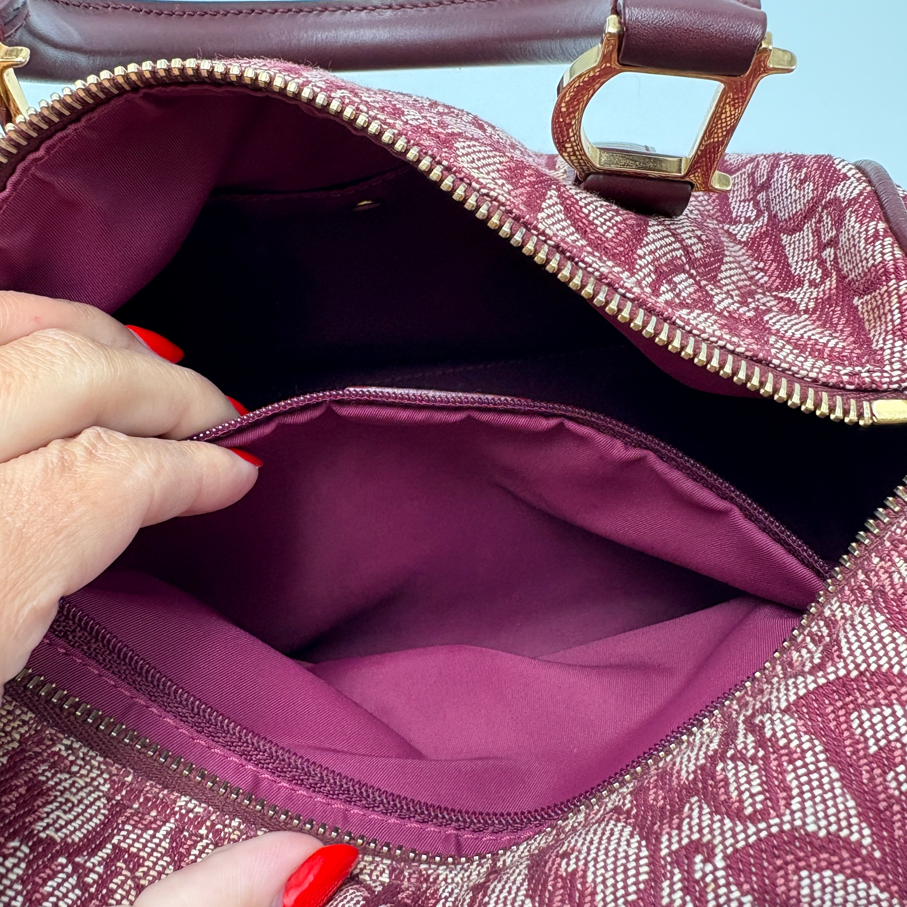 Dior Trotter Boston burgundy bag