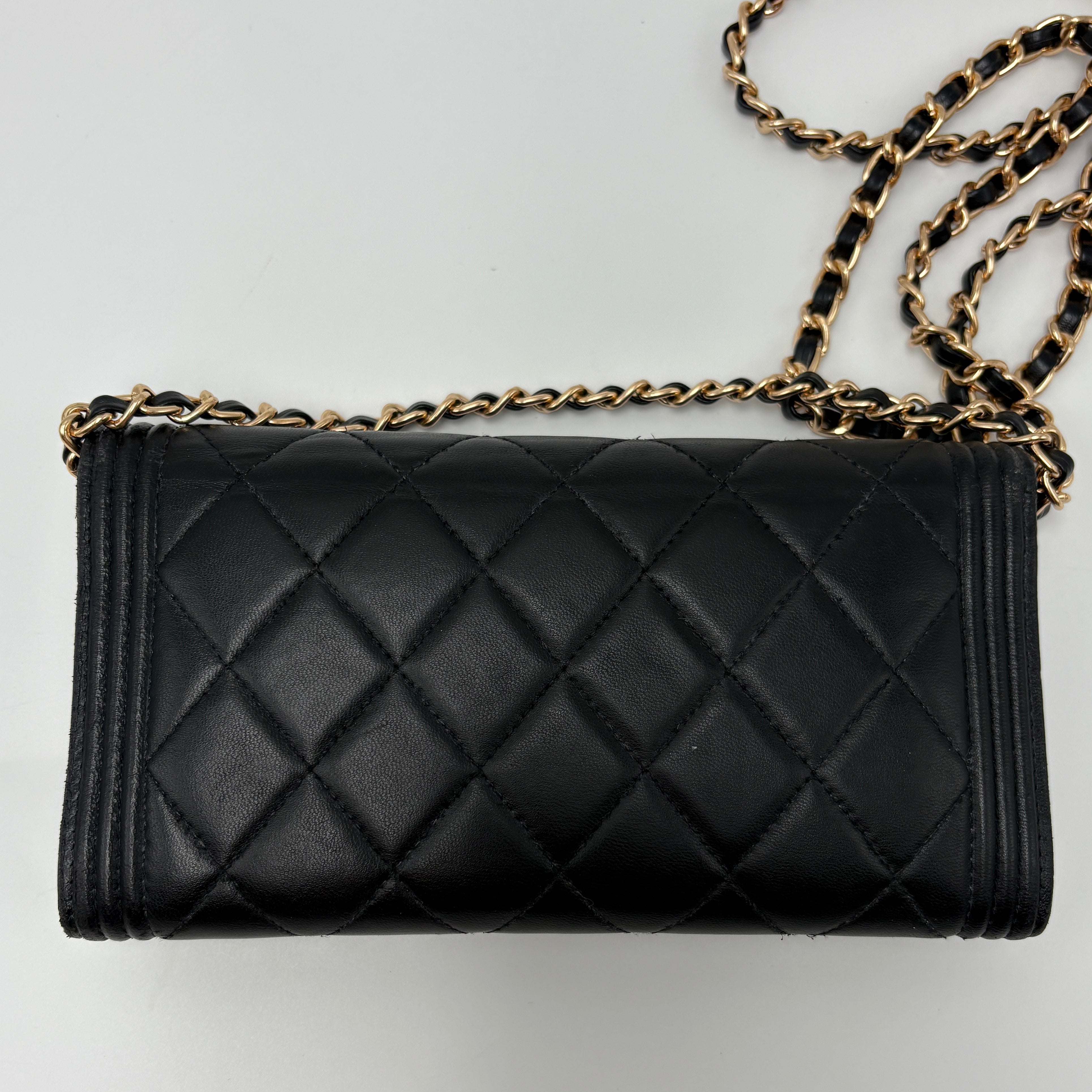 Chanel Boy Matelasse Flap long Wallet Lambskin