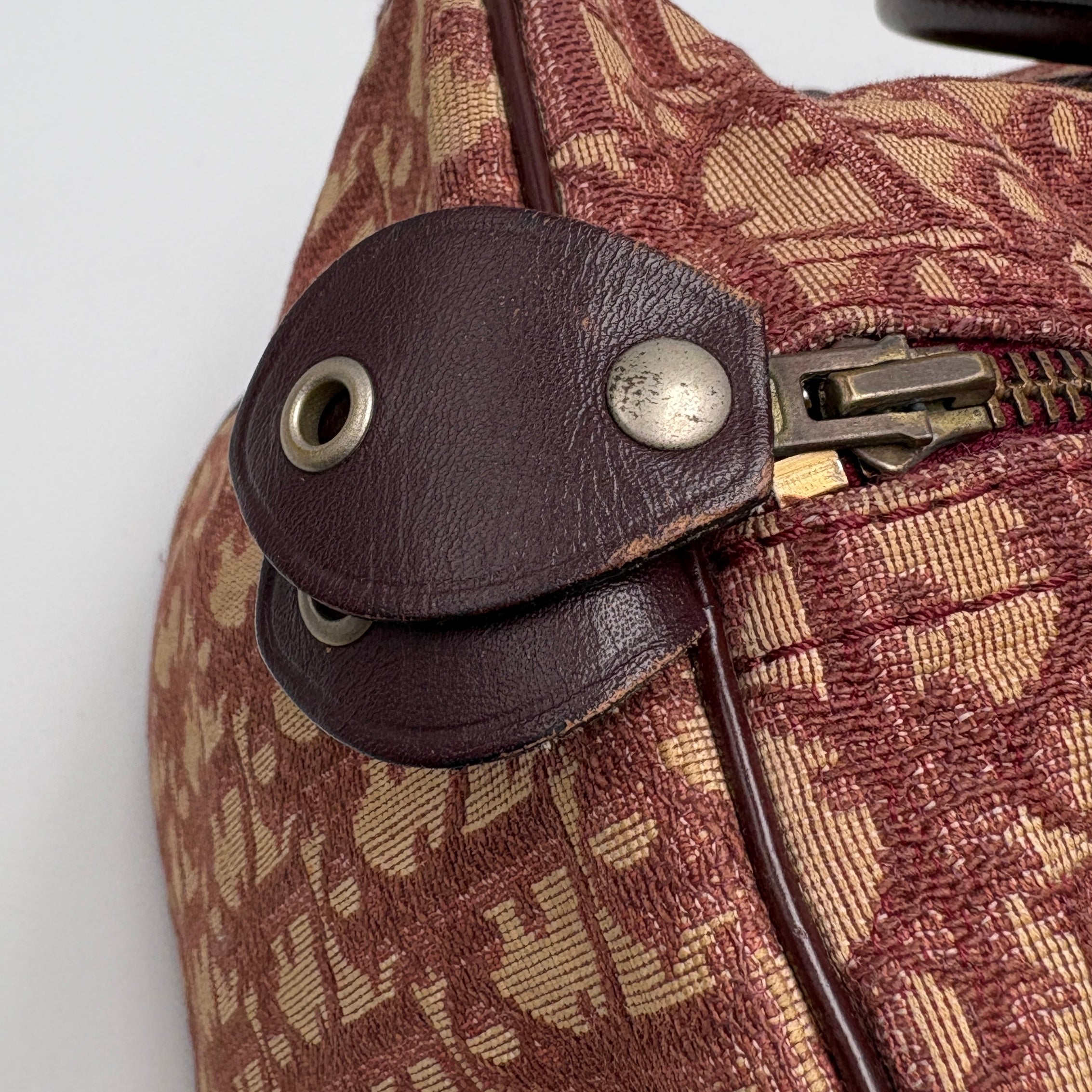 Christian Dior Trotter Boston Bag Burgundy