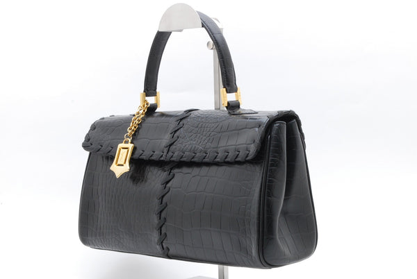 Saint Laurent Yves Vintage Hand Tote Bag - Black, Leather 