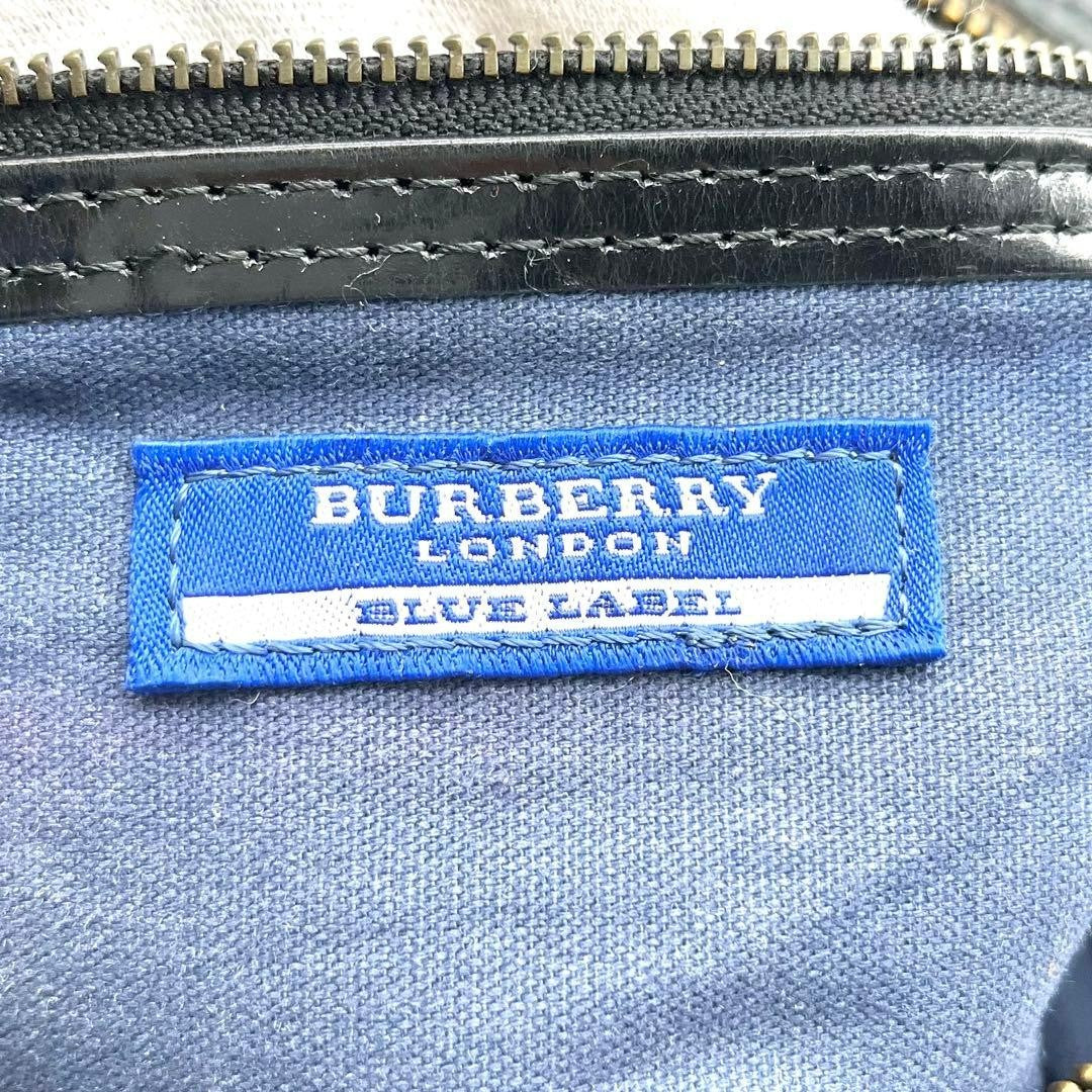 Burberry Blue Label Check Handbag Mini Boston Bag - Multicolor, Canvas, Leather