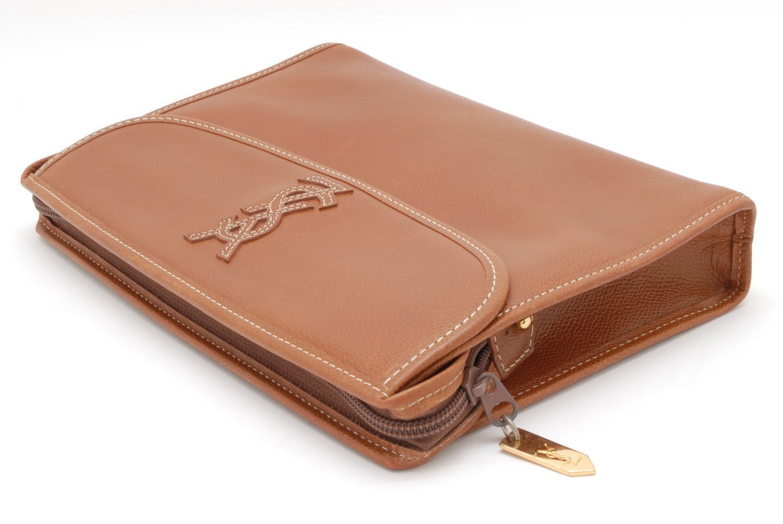 Saint Laurent Yves Vintage Stitch Crutch Bag - Brown, Leather