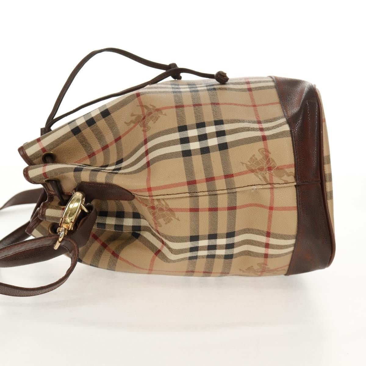 Burberrys Nova Check Hand Bag - Beige/Gold, PVC Leather