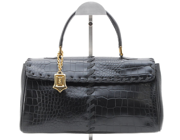 Saint Laurent Yves Vintage Hand Tote Bag - Black, Leather 
