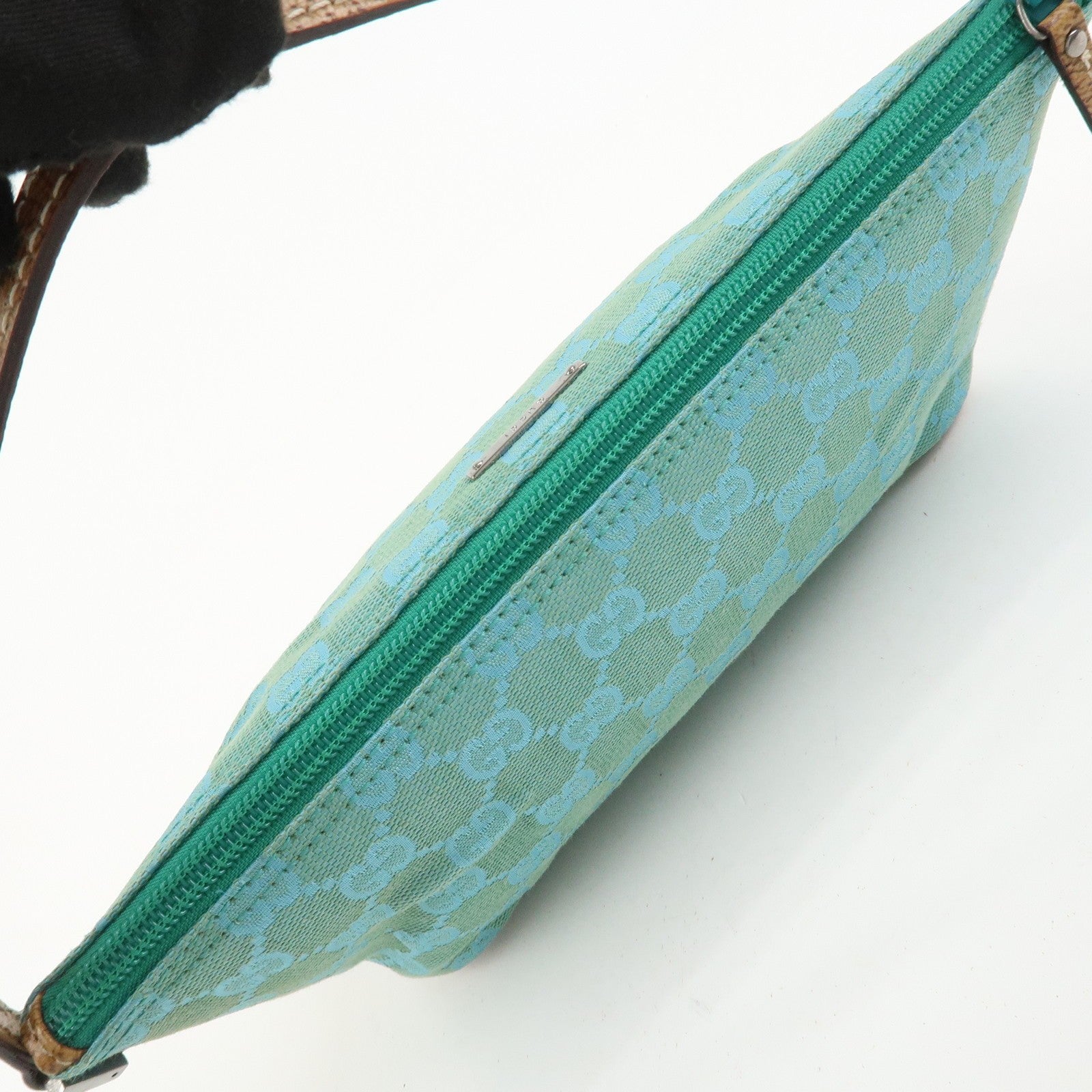 Gucci Boat Hand Bag - Light Blue, GG Canvas, Leather
