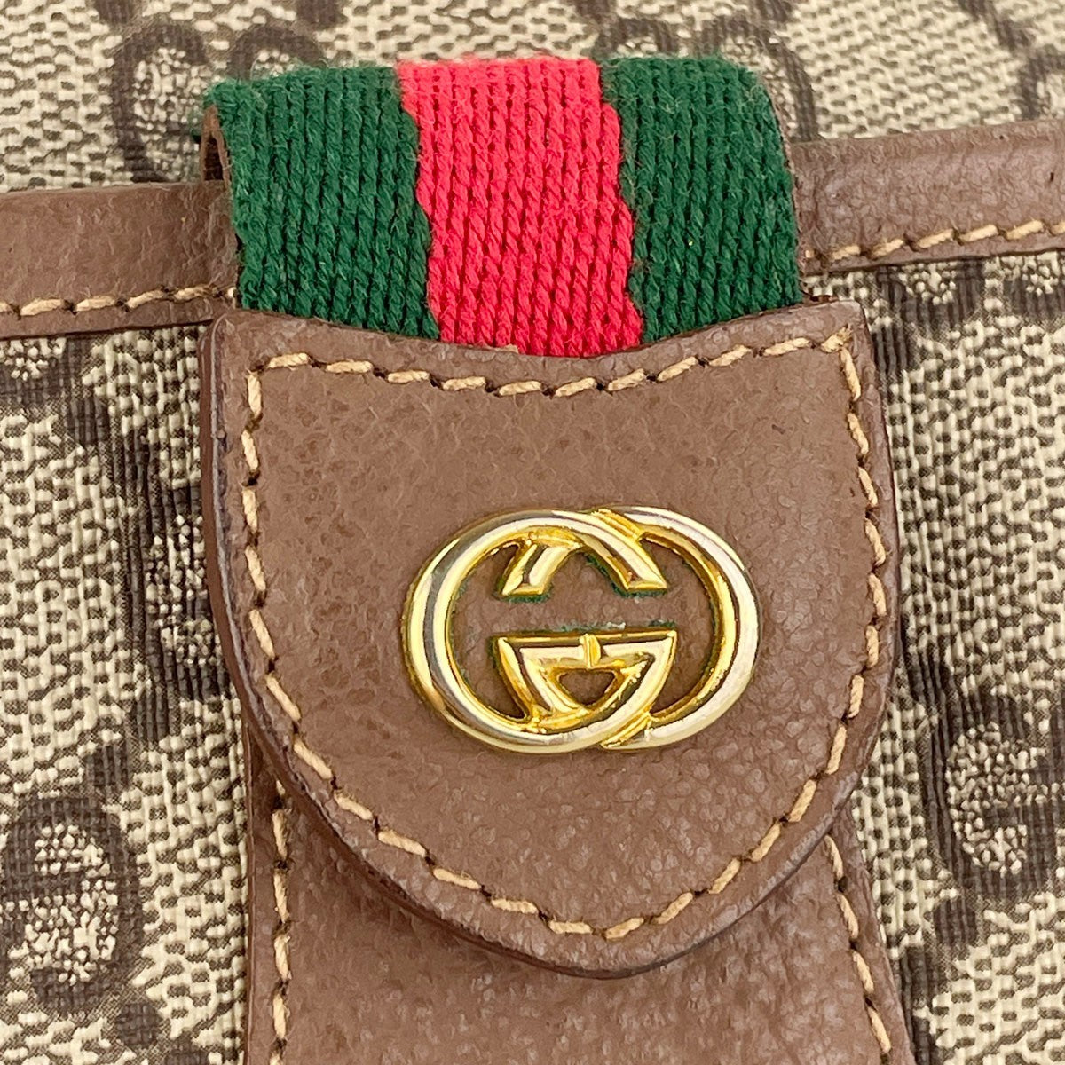 Gucci Sherry Line Shoulder Bag - Beige, Brown, Leather, PVC