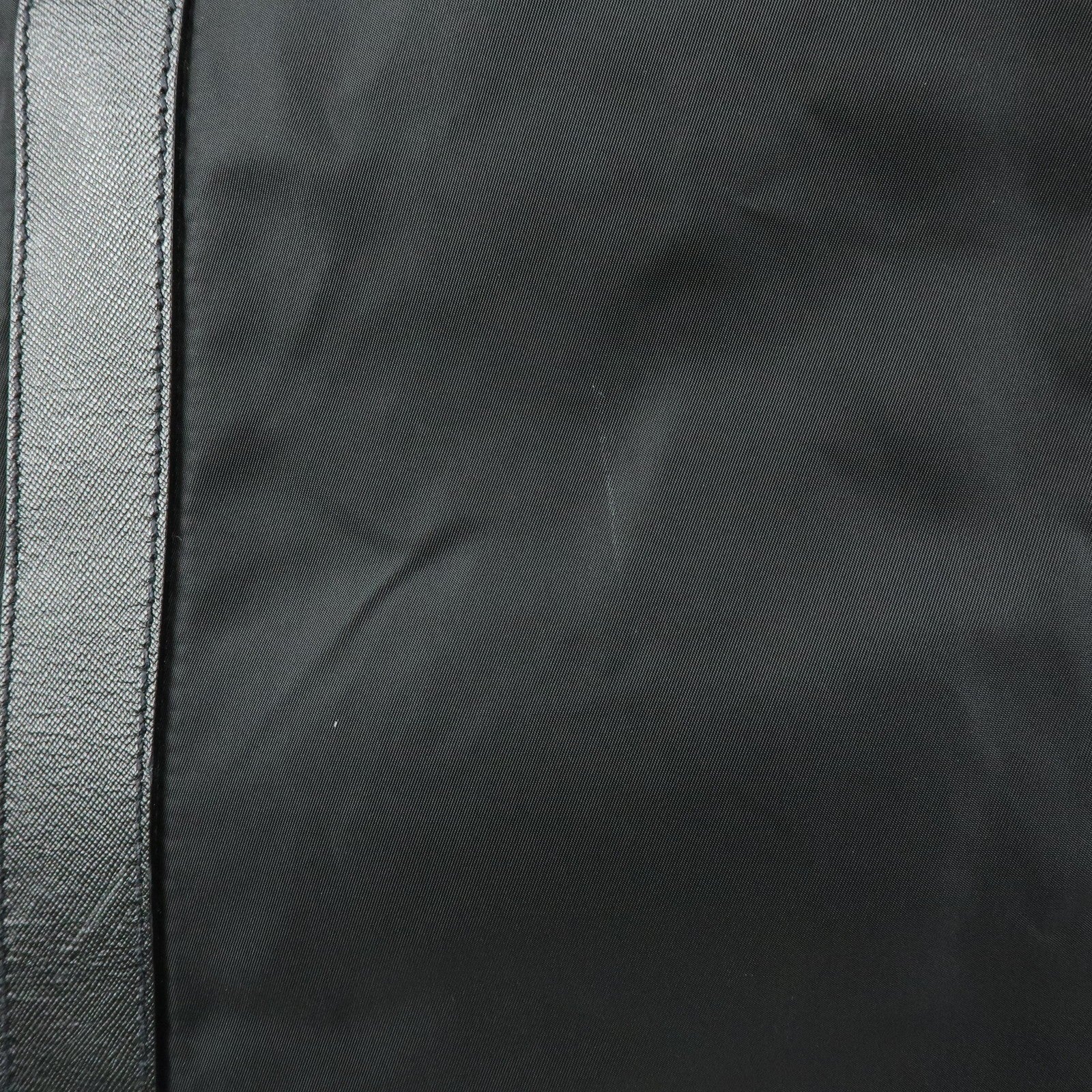 Prada Triangle Logo Boston Hand Bag - Black, Nylon 
