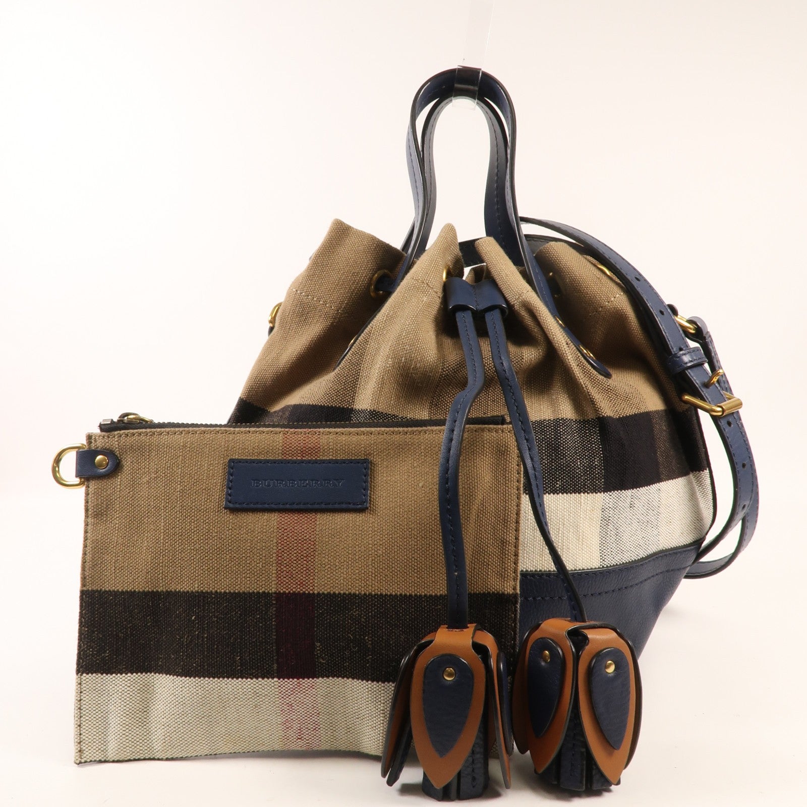 Burberry GHW Shoulder Bag - Blue, Canvas