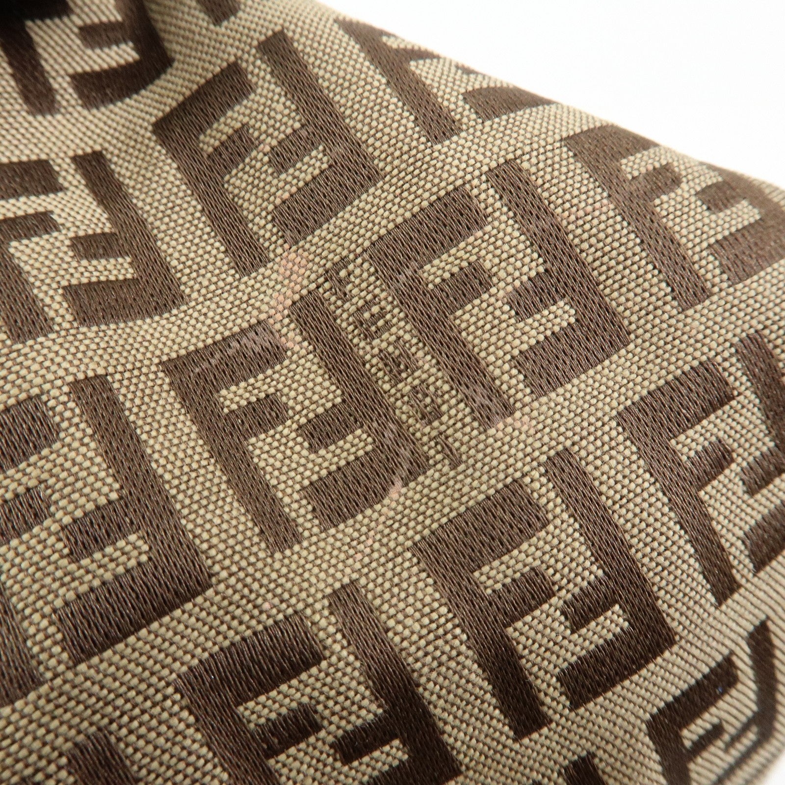Fendi Zucchino Boston Shoulder Bag - Beige, Canvas Leather