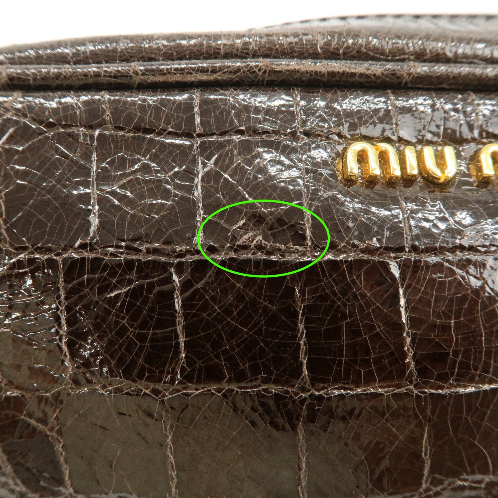 Miu Miu Shoulder Crossbody Bag - Dark Brown, Embossed Leather 
