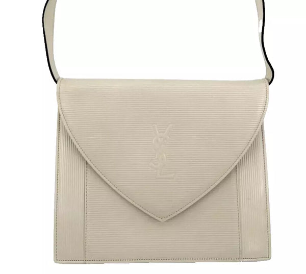 Yves Saint Laurent YSL Shoulder Bag - Ivory, Leather 