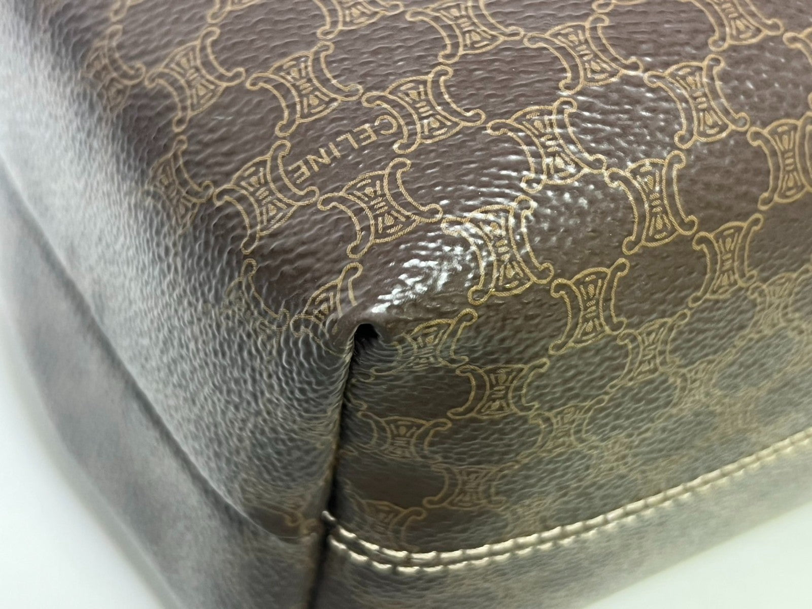 Celine Macadam Vanity Handbag - Brown, PVC