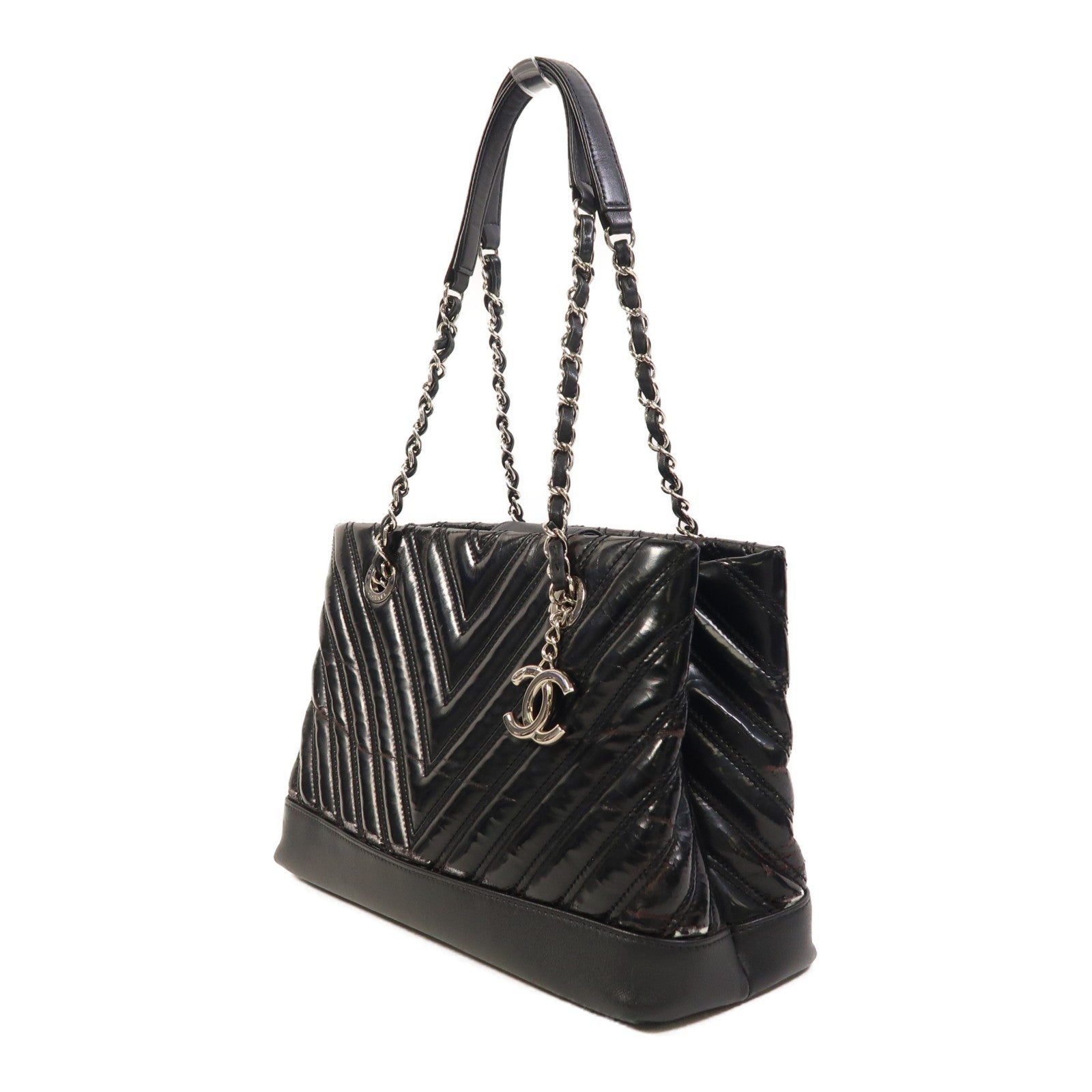Chanel CC SHW Chain Shoulder Bag - Black, Leather