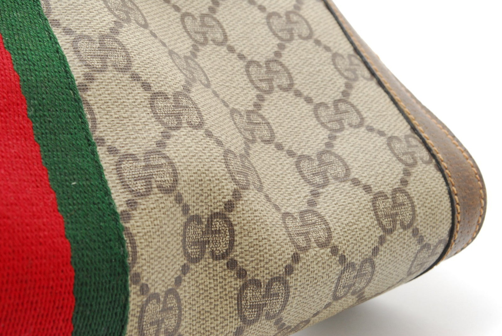 Gucci Sherry Clutch Bag - Beige, PVC Leather 