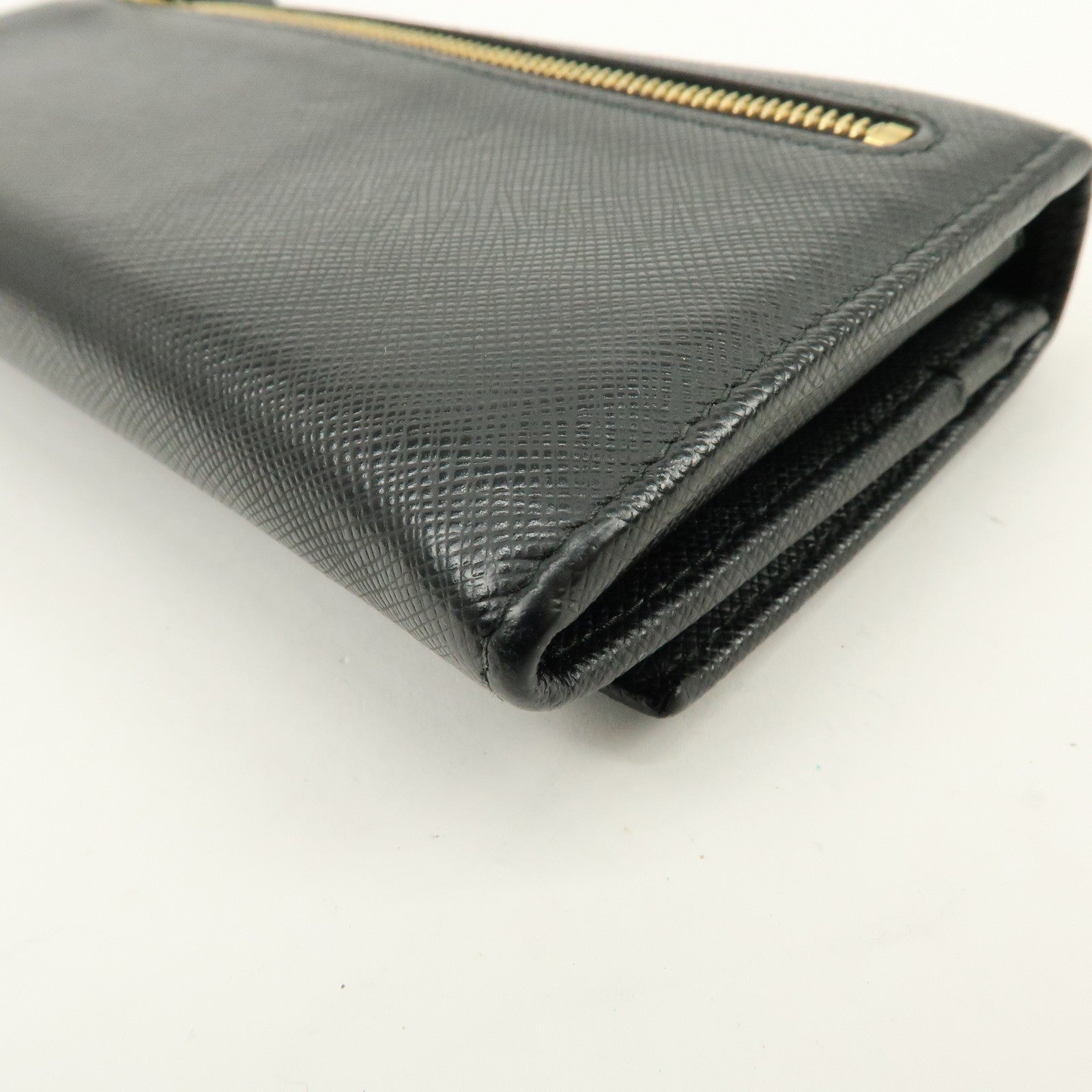 Prada Triangle Logo Wallet - Black, Saffiano Leather