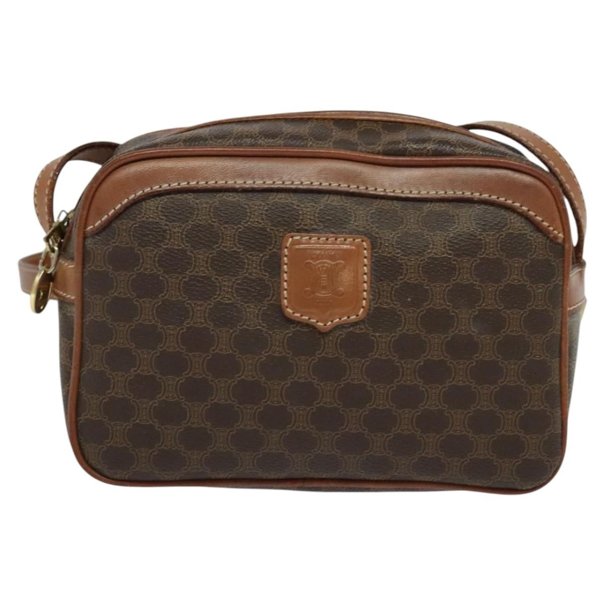 Celine Macadam Shoulder Bag - Brown/Gold, PVC Leather