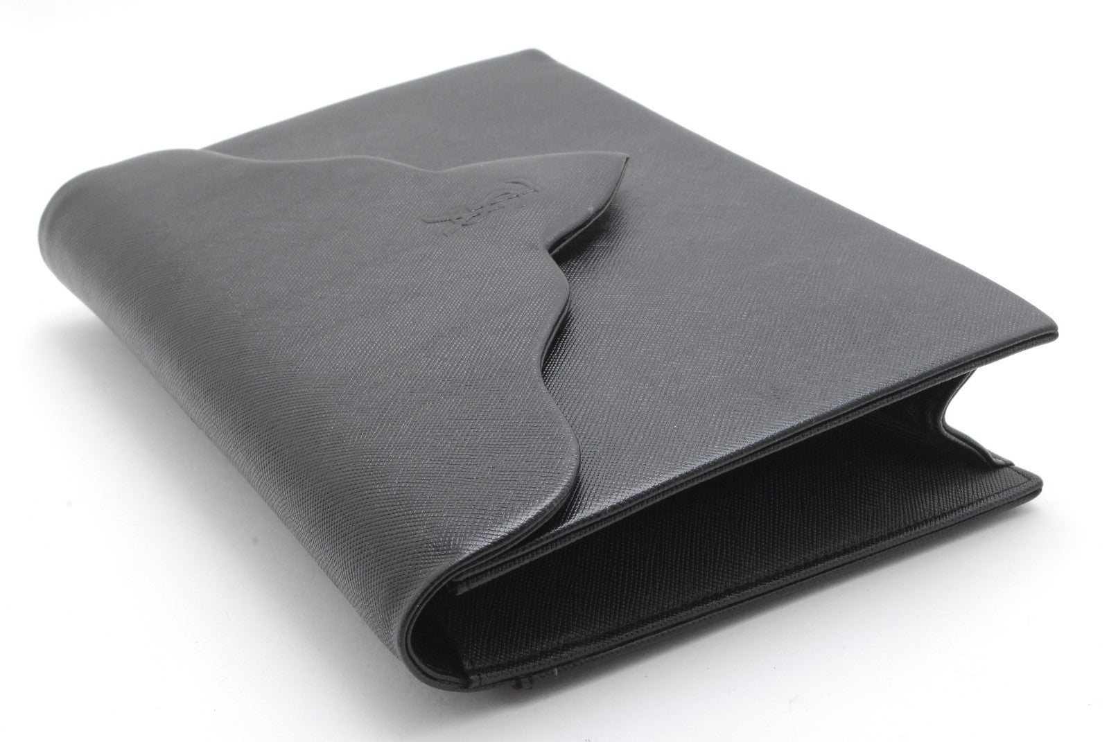 Saint Laurent Yves Clutch Hand Bag - Black, Leather
