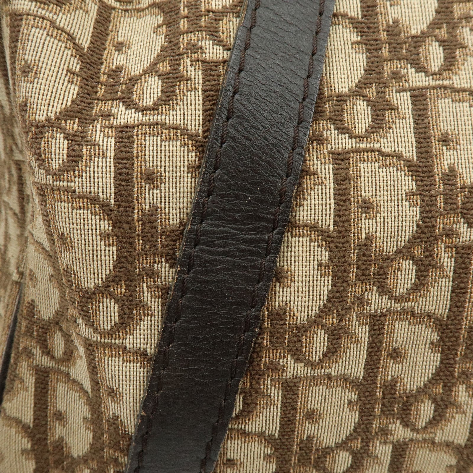 Christian Dior Trotter Jacquard Boston Bag - Brown, Jacquard Canvas and Leather