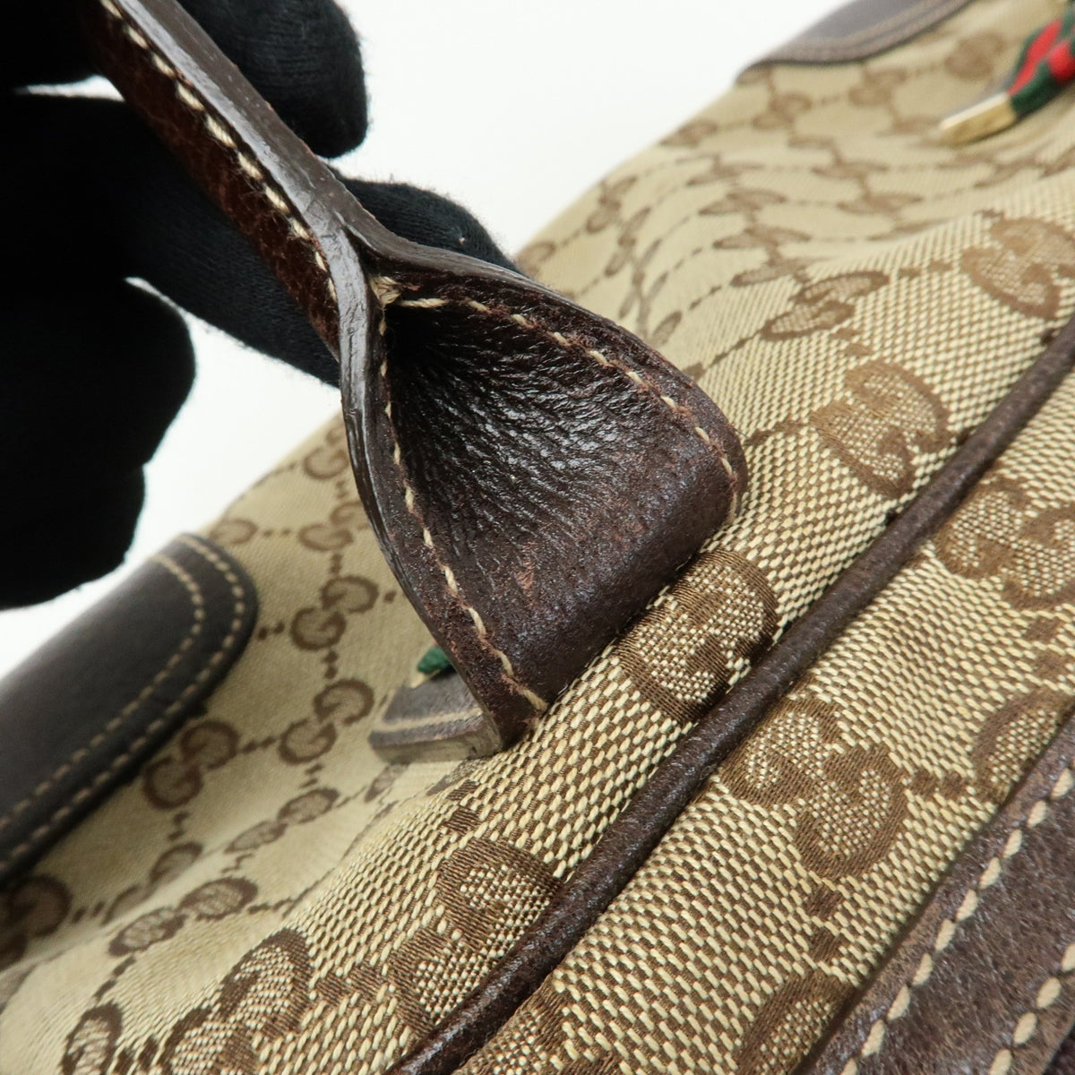 Gucci Sherry Boston Bag - Beige, GG Canvas, Leather