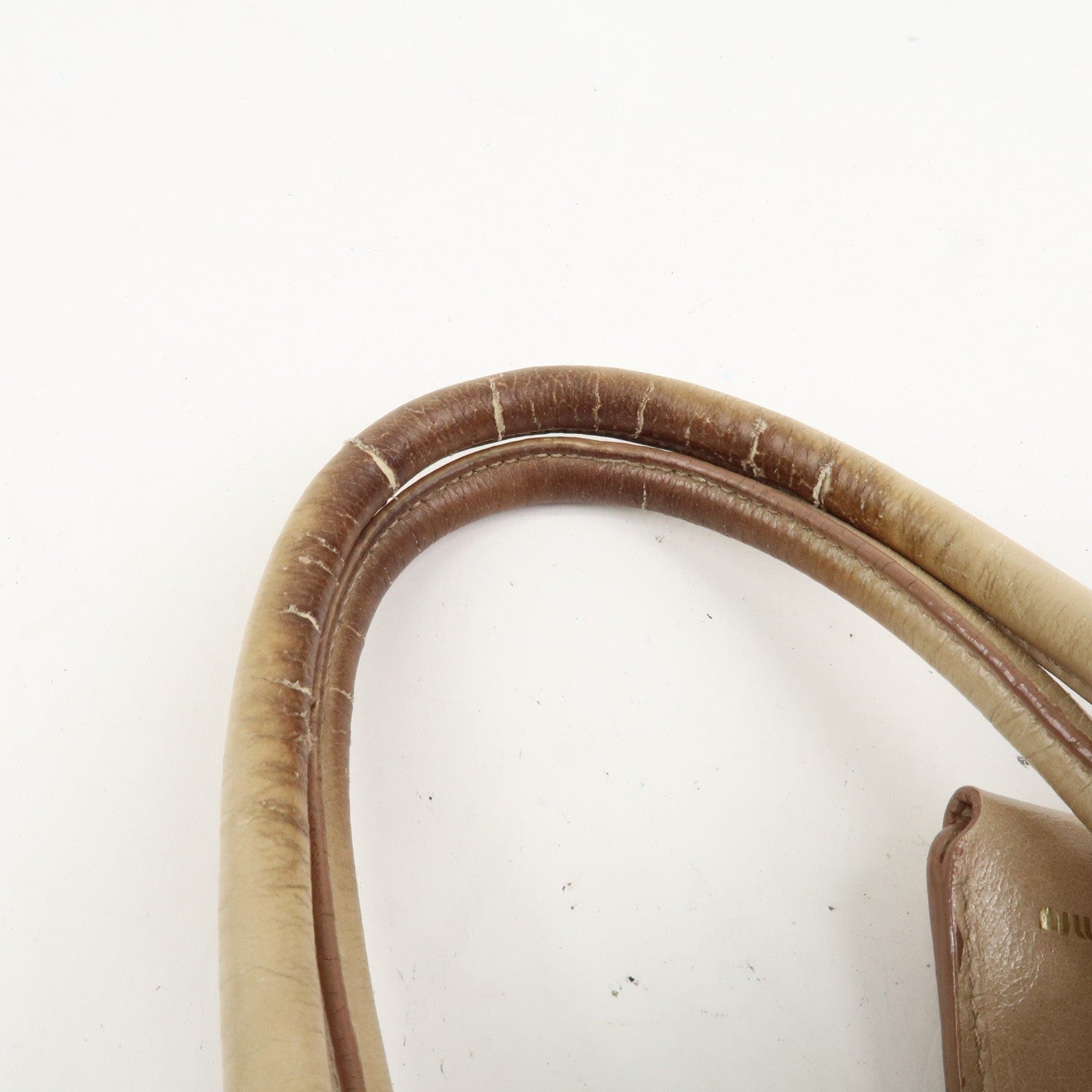 Miu Miu Leather Ribbon 2Way Shoulder Bag Beige, Leather