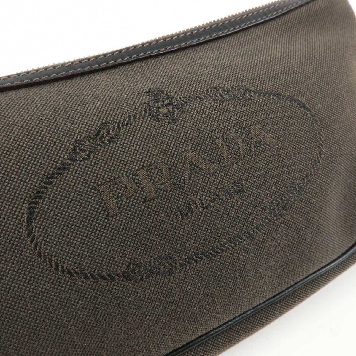 Prada Logo Jacquard Shoulder Bag - Dark Brown, Leather