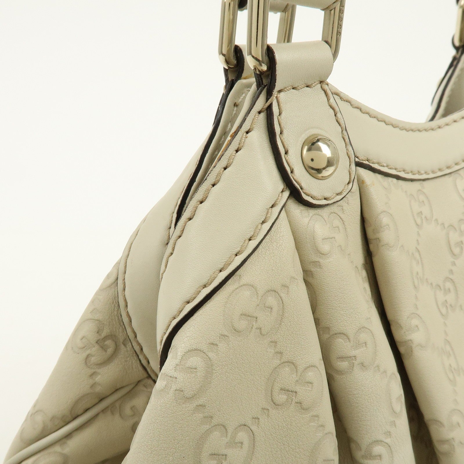 Gucci Sukey Guccissima Leather Tote Bag - White, Leather 