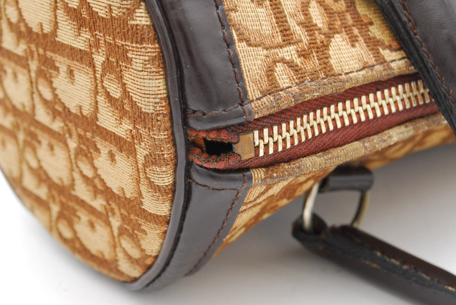 Christian Dior Vintage Trotter Mini Boston Handbag - Brown, Canvas