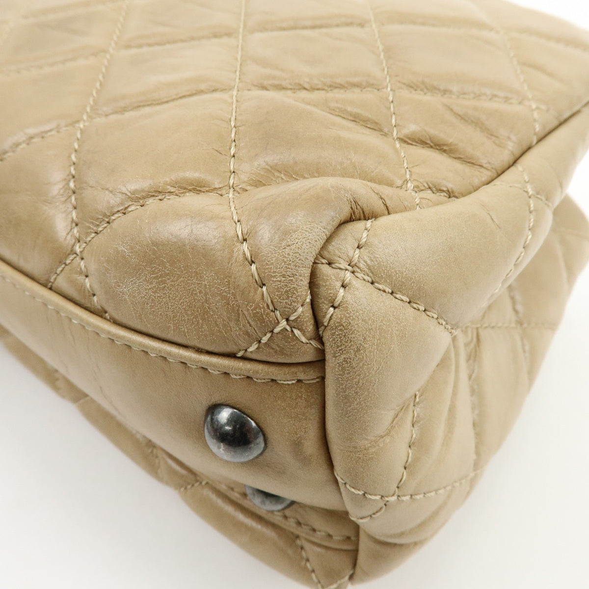 Chanel COCO Mark Matelasse Chain Shoulder Bag - Beige, Calf Skin