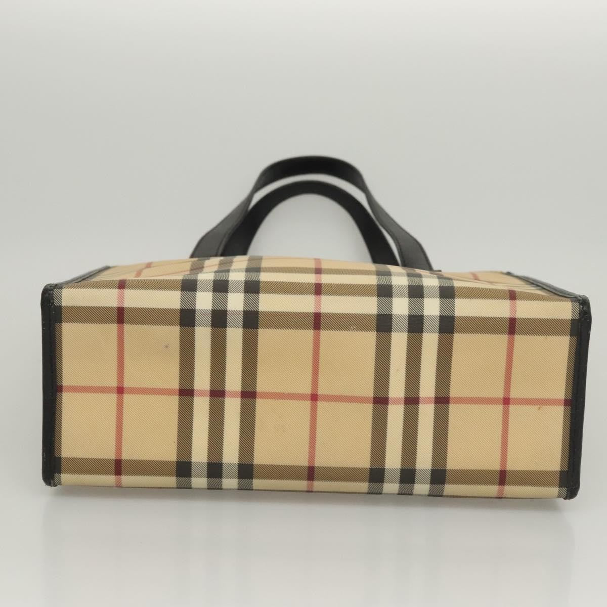 Burberry Nova Check Hand Bag - Beige/Silver/Black, PVC