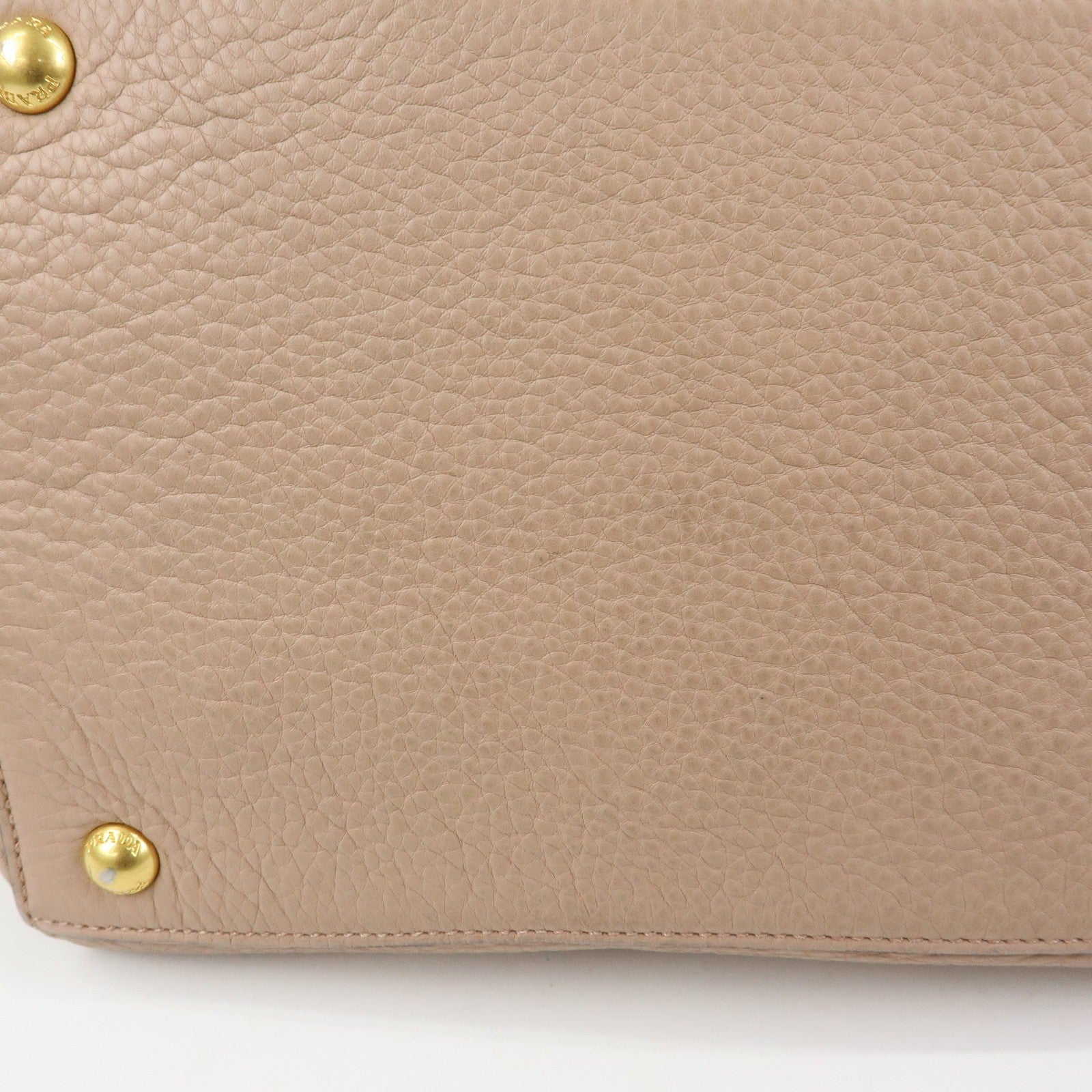Prada Triangle Logo Tote Bag - Pink Beige, Leather
