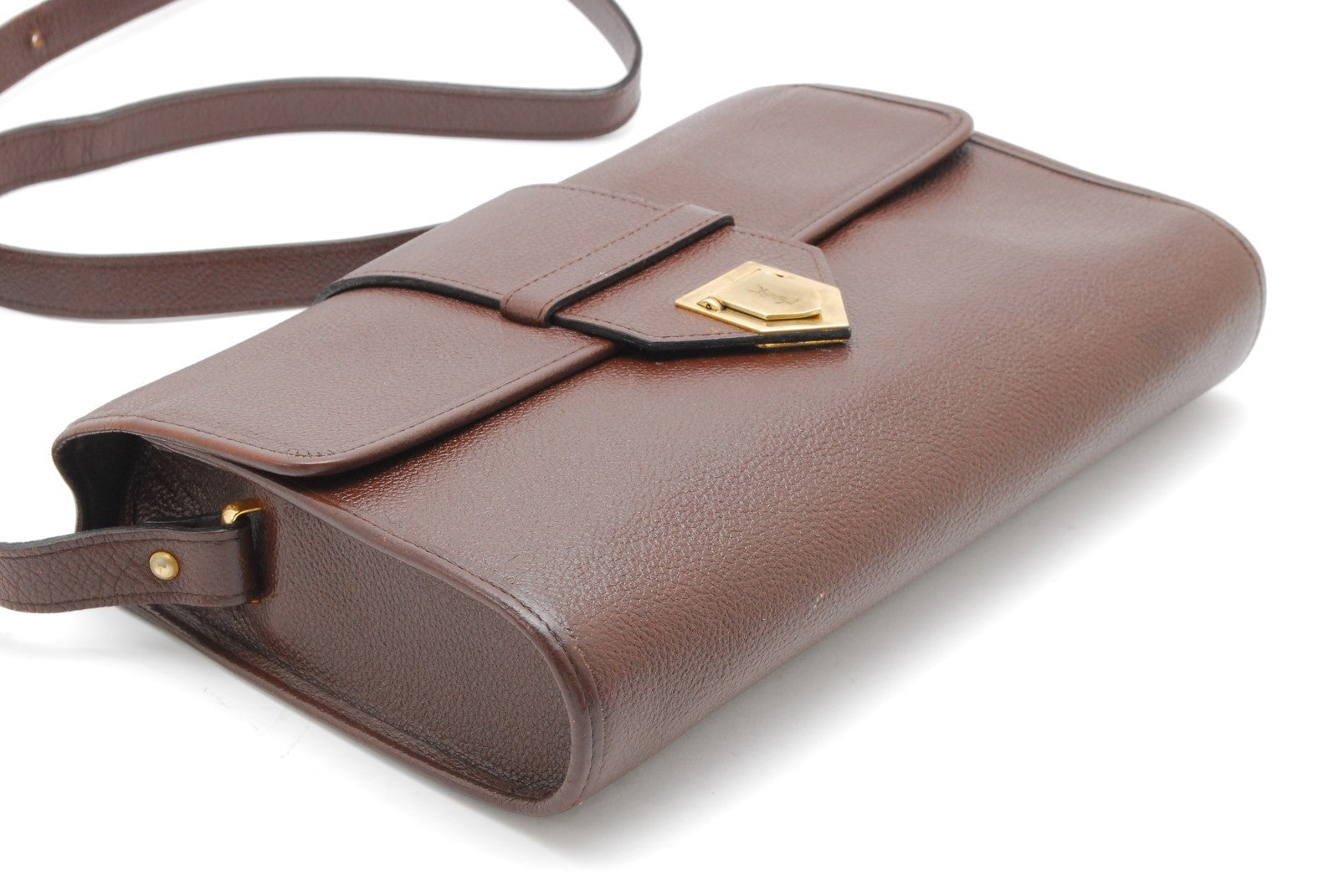 Saint Laurent Vintage Leather Shoulder Cross Body Bag - Brown, Leather