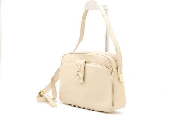 Saint Laurent Shoulder Tote Stitch Bag - Ivory, Leather 