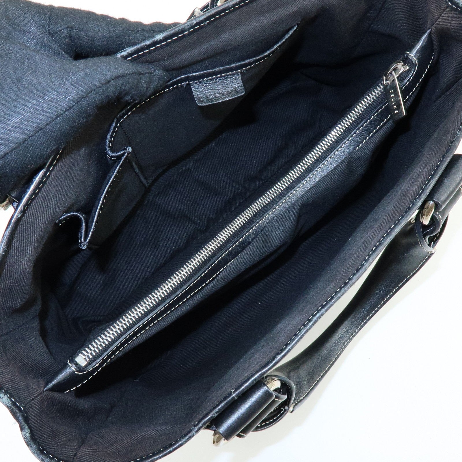 Celine Macadam Boogie Hand Bag - Navy, Canvas Leather