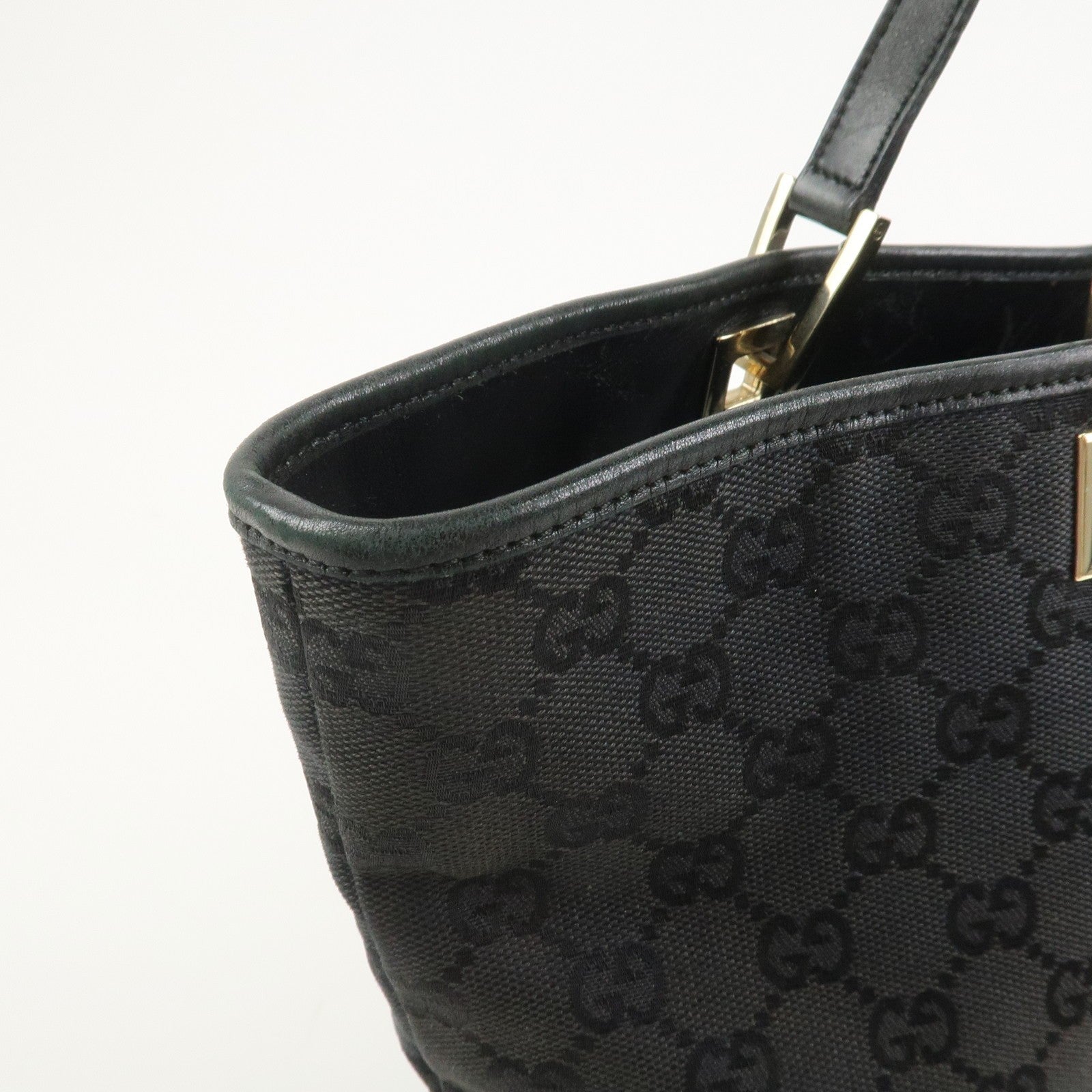Gucci Tote Bag - Black, GG Canvas and Leather 