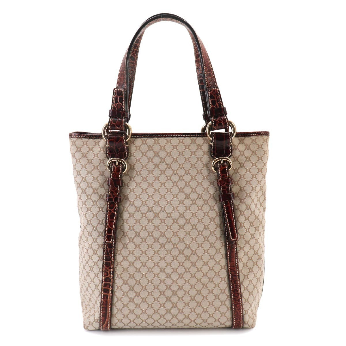 Celine Macadam Tote Bag - Beige, Brown, Canvas, Leather
