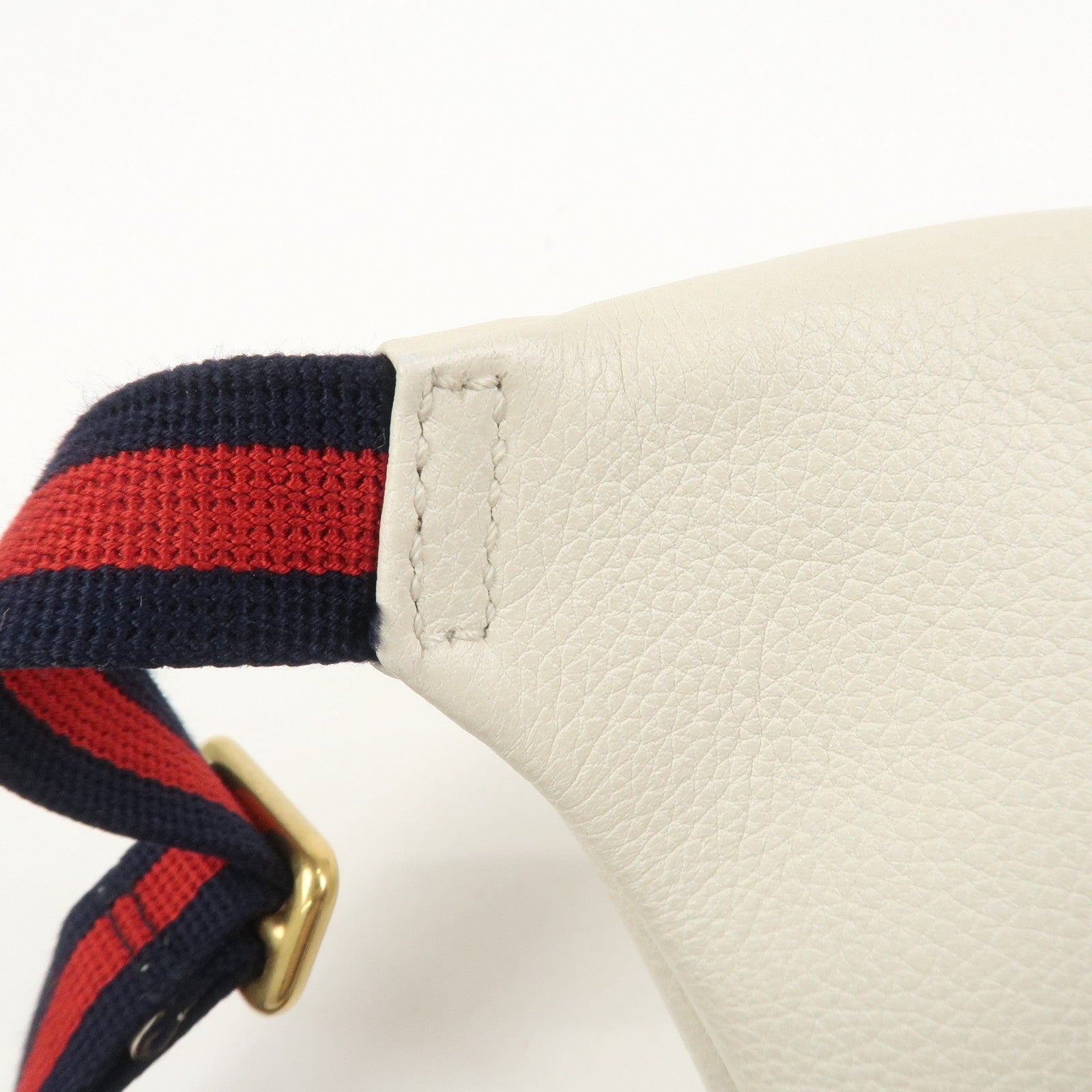 Gucci Sherry Leather Waist Pouch - White, Leather 