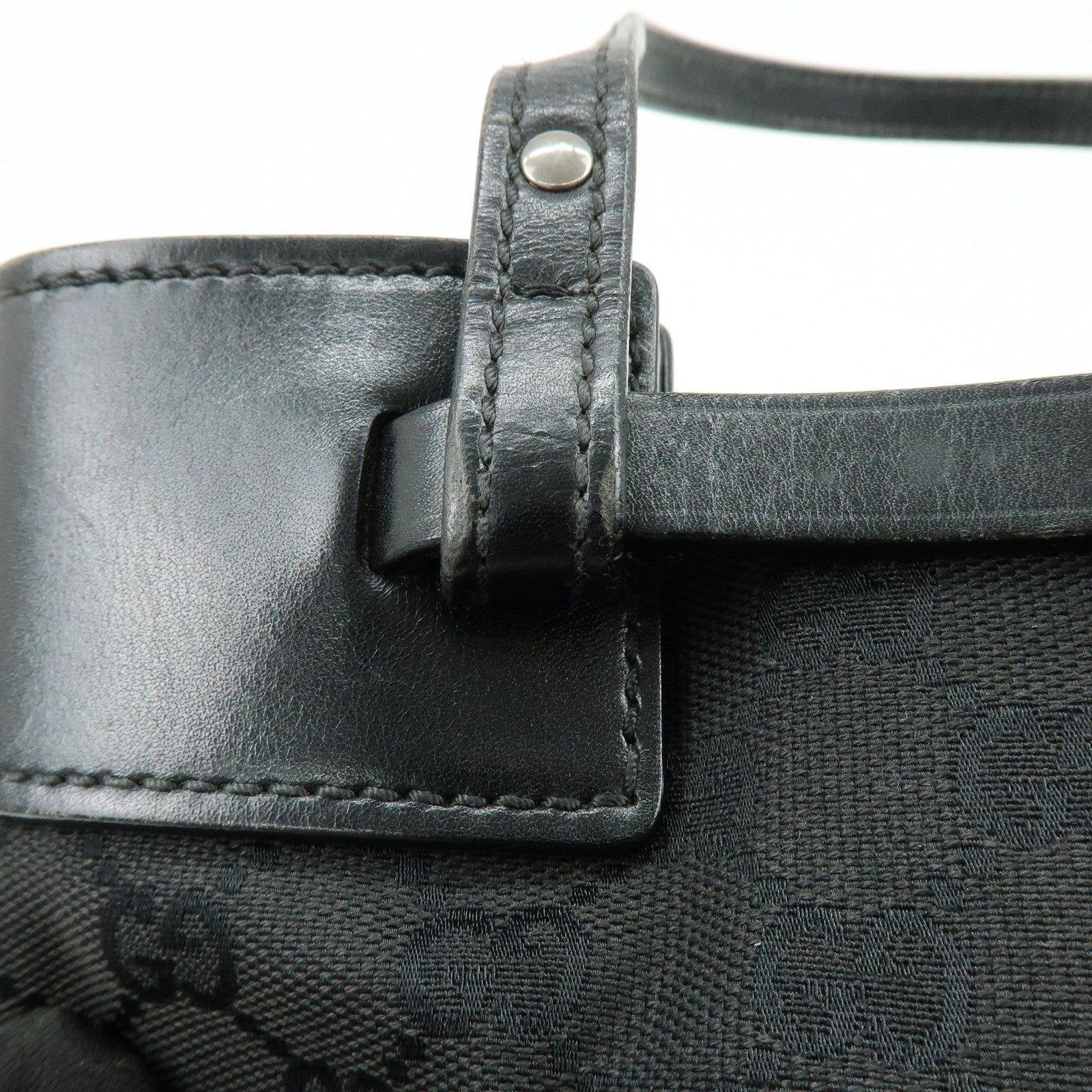 Gucci Tote Bag - Black, Canvas Leather 