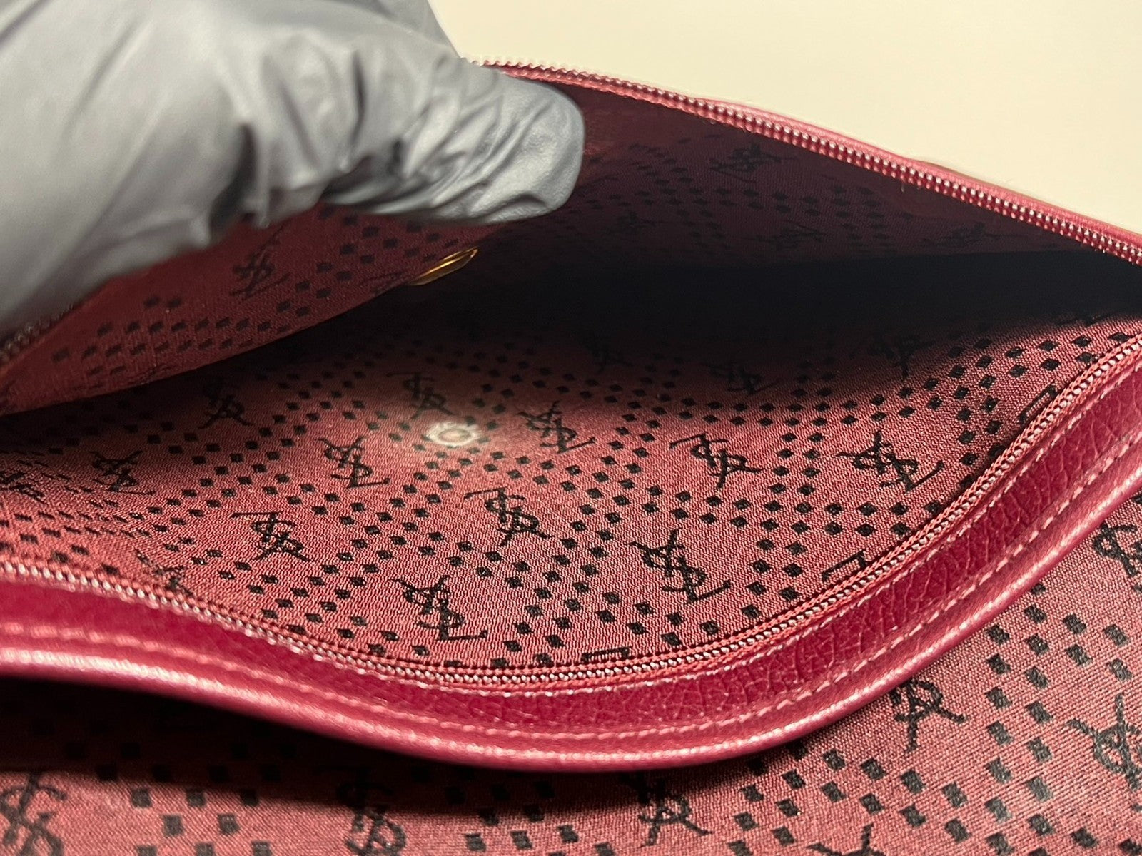 Yves Saint Laurent Quilted Clutch Bag - Red Bordeaux, Leather