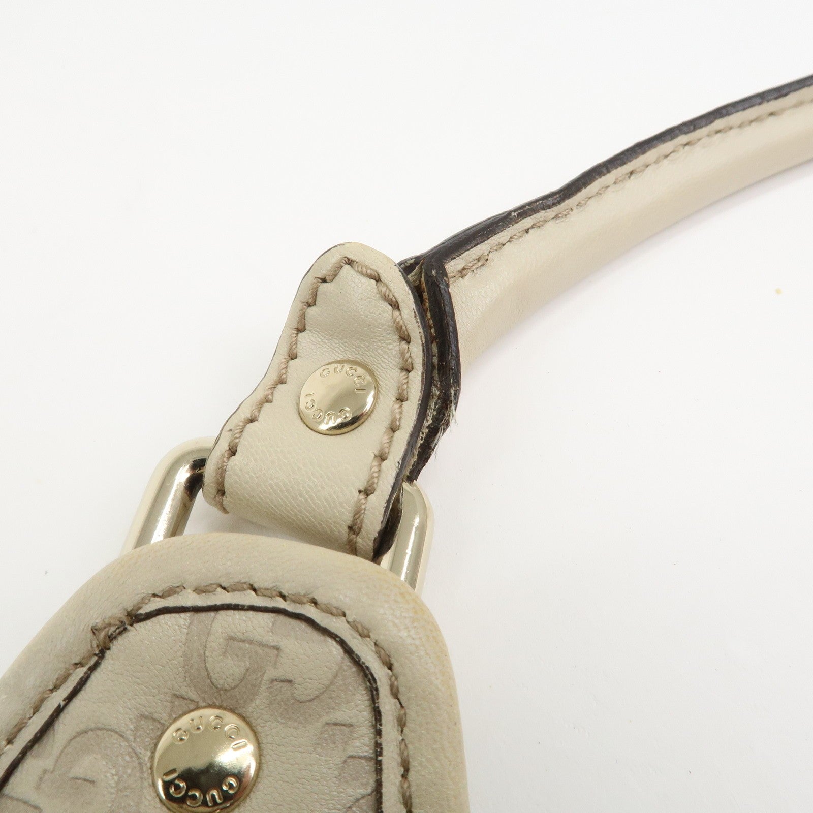 Gucci Guccissima Shoulder Hand Bag - Ivory, Leather 