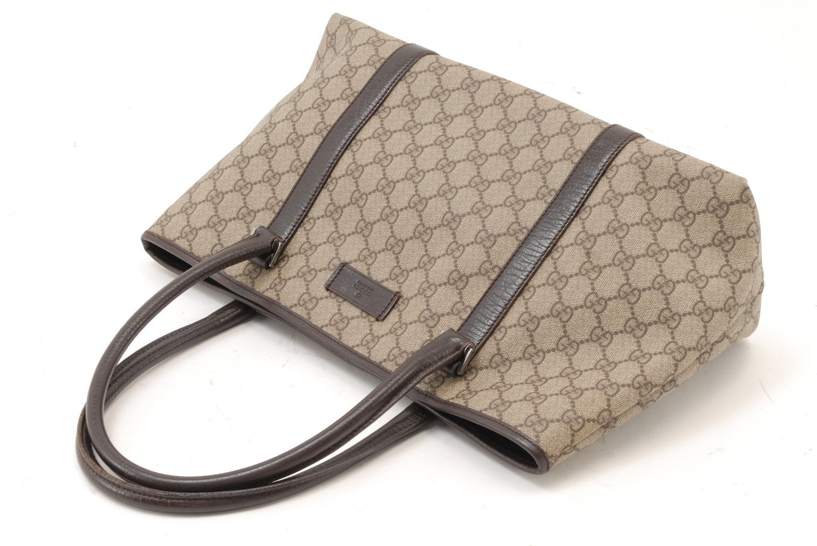 Gucci GG Canvas Tote Bag - Beige Brown, PVC Leather