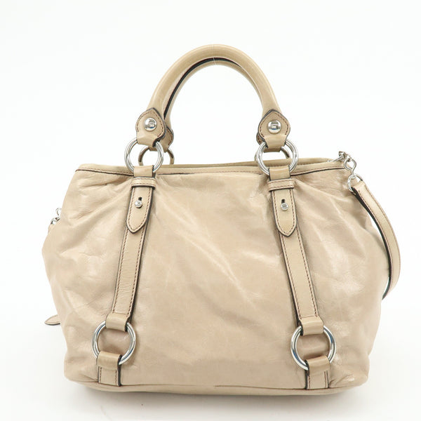 Miu Miu Hand Bag - Beige, Leather 