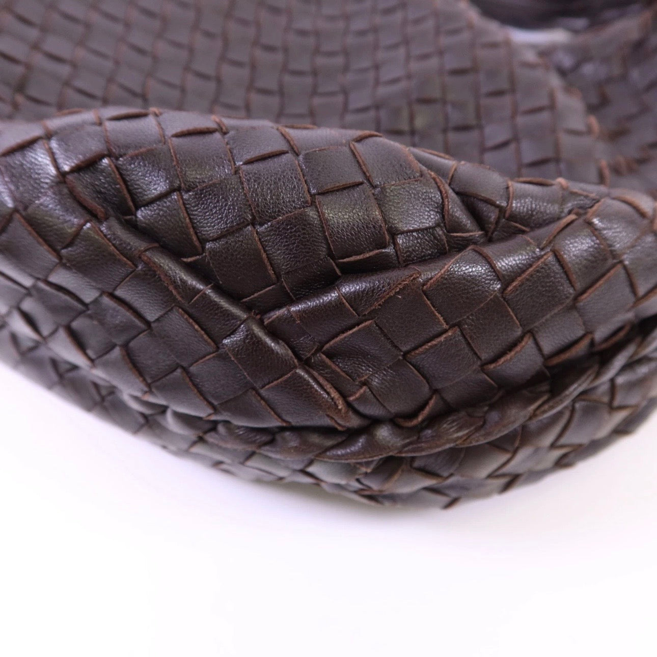 BOTTEGA VENETA BV Hobo Bag Handbag Lambskin Leather Brown