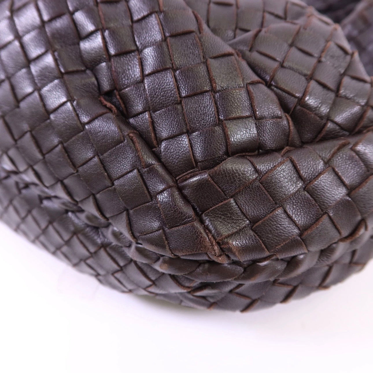 BOTTEGA VENETA BV Hobo Bag Handbag Lambskin Leather Brown