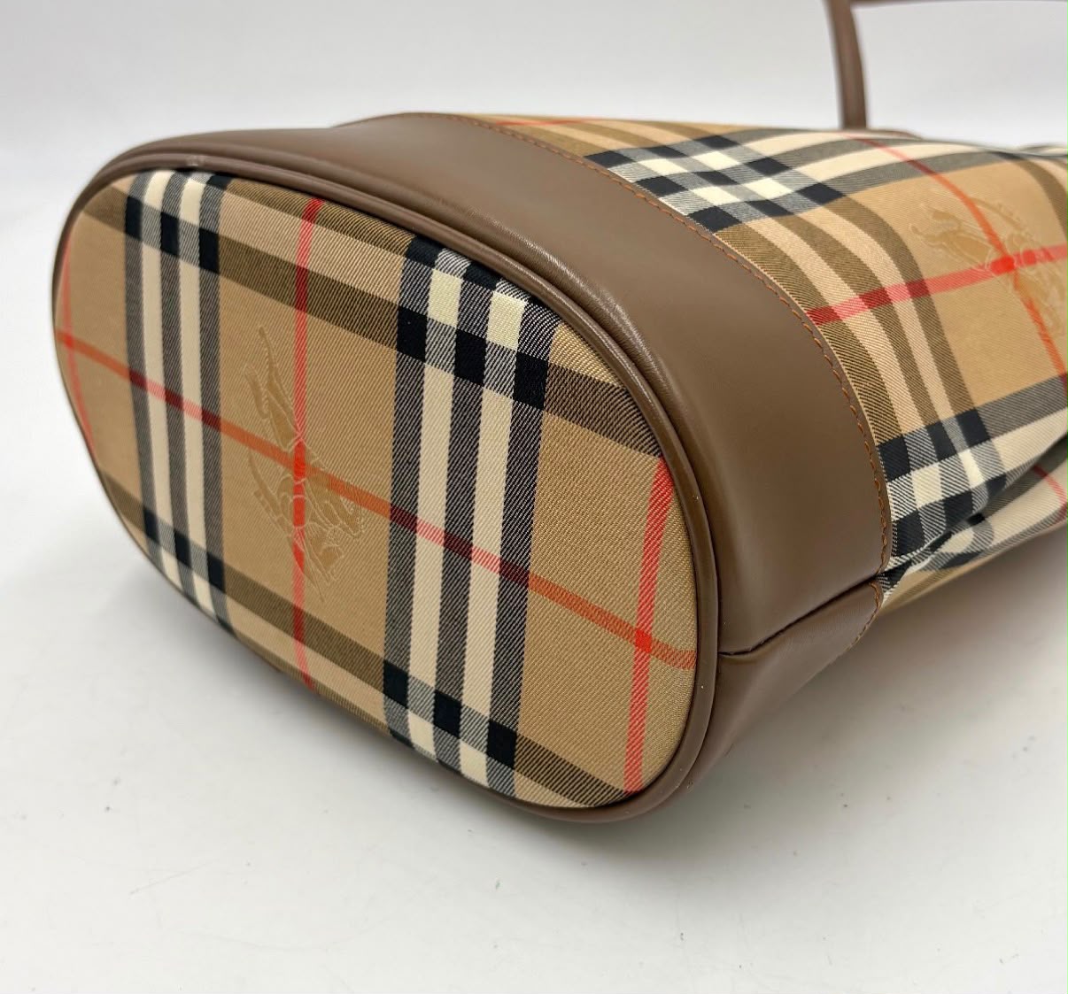 Burberry Nova Check Tote Hand Bag - Brown Beige, Leather
